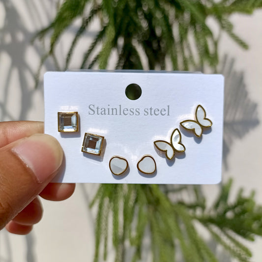 Trio Stud Earrings Set