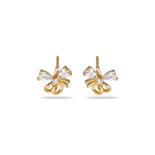 Elegant Bow Crystal Stud Earrings