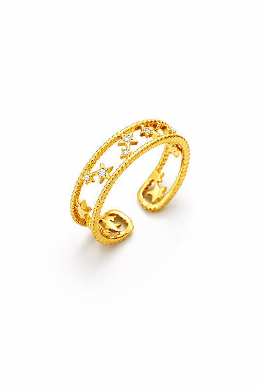 Celestial Star Adjustable Gold Ring