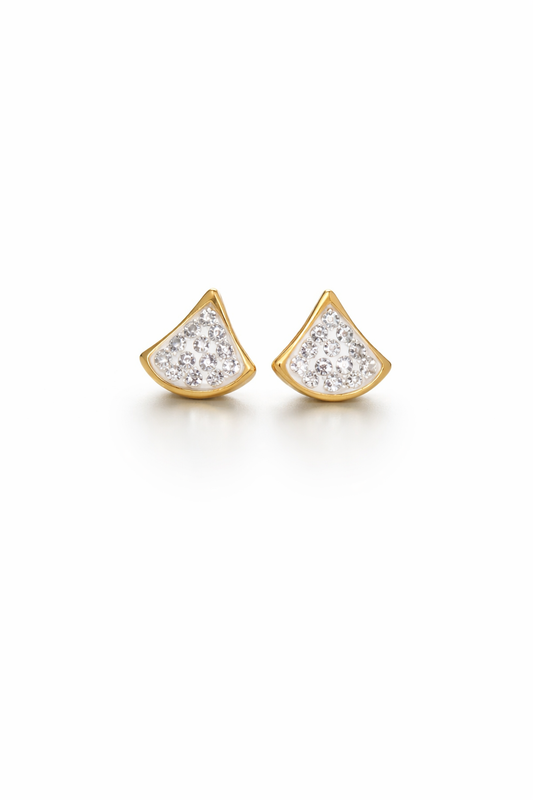 Elegant Teardrop Stud Earrings with Stones
