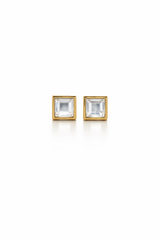 Emerald Cut Stud Earrings