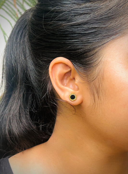 Royal Black Stud Earrings