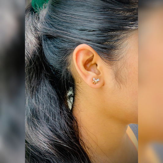 Elegant Bow Crystal Stud Earrings