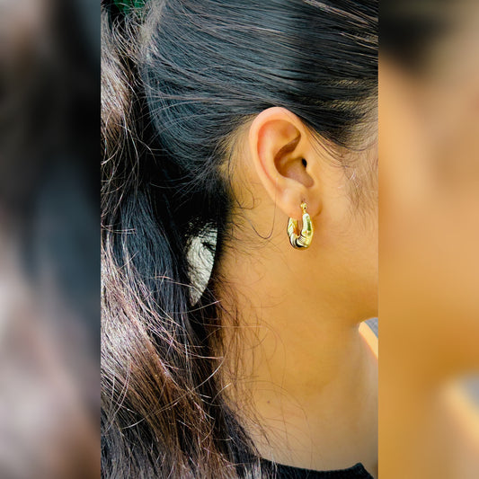 Classic Textured Gold Hoop Earrings