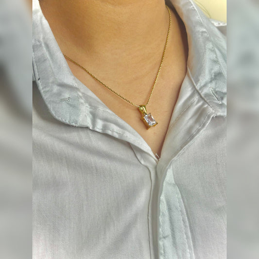 Square Cut Pendant Necklace