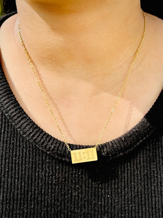 Eternal 11:11 Gold Bar Necklace