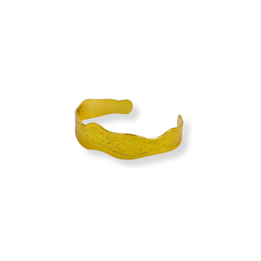 Golden Wave Edge Anti-Tarnish Adjustable Bracelet
