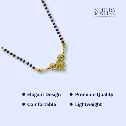 Graceful American Diamond Mangalsutra with Unique Knot Pendant