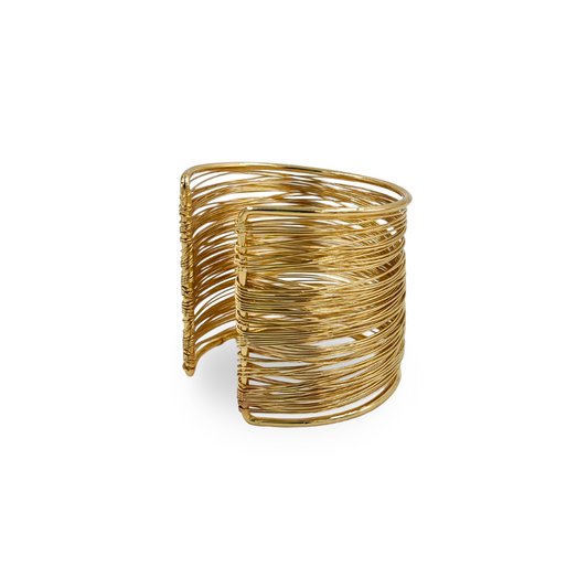 Multi-Wire Gold Cuff Adjustable Bracelet