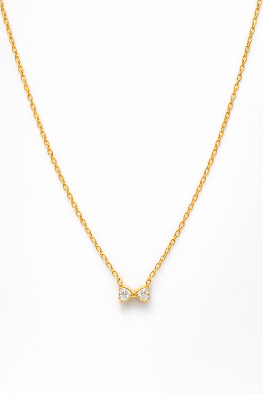 Golden Bow Sparkle Necklace