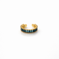 Royal Blue Baguette Adjustable Gold Ring