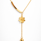 Floral Bar Drop Gold Necklace