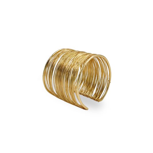 Multi-Wire Gold Cuff – Anti-Tarnish Adjustable Bracelet