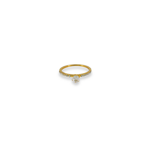 Minimal Solitaire Anti-Tarnish Sleek Gold Plated Ring