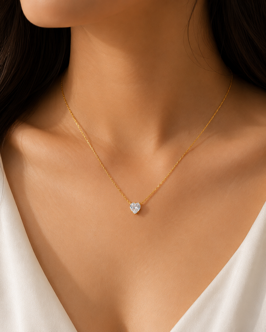 Heart Solitaire Pendant Necklace