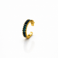 Royal Blue Baguette Adjustable Gold Ring