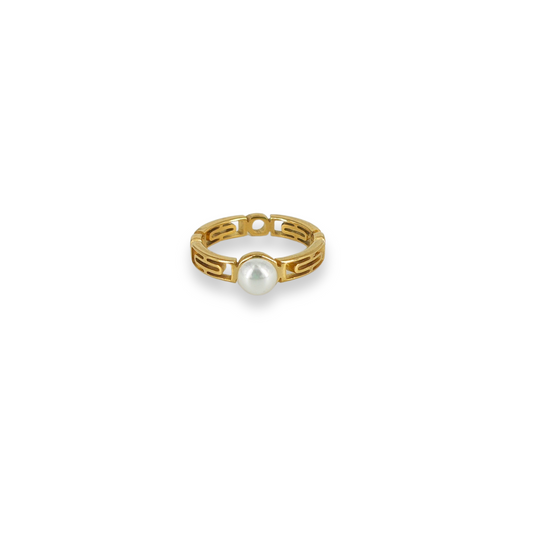 Pearl Glow Anti-Tarnish Ring Classic Gold Plated