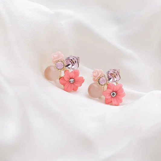 Multi-Stone Flower Bouquet Earrings