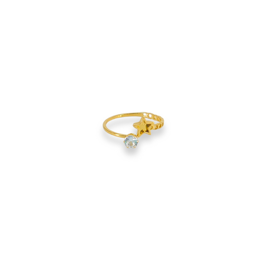 Star Solitaire Anti-Tarnish Gold Plated Ring