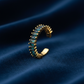 Royal Blue Baguette Adjustable Gold Ring