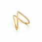 V-Shape Diamond Accent Gold Ring