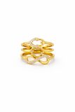 Double Heart Infinity Adjustable Ring