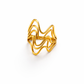 Fluid Wave Design Adjustable Gold Ring