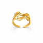 Fluid Wave Design Adjustable Gold Ring