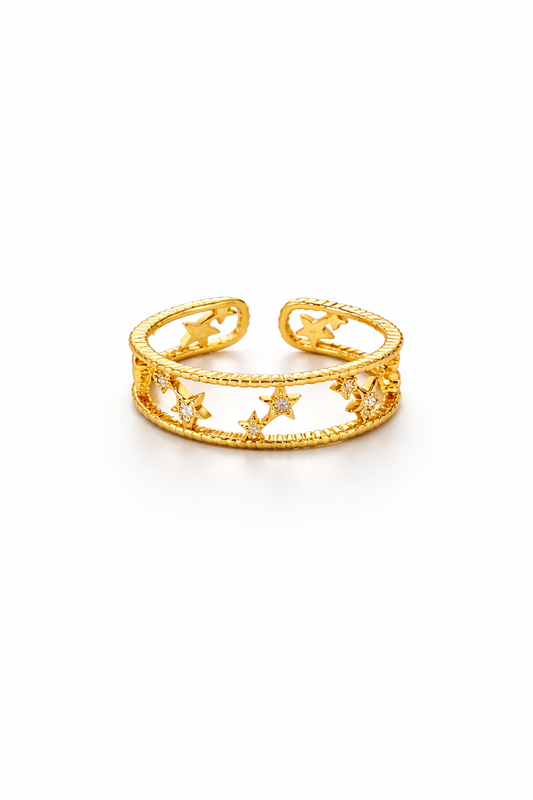 Celestial Star Adjustable Gold Ring
