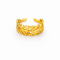 Leaf Pattern Adjustable Gold Ring