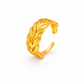 Leaf Pattern Adjustable Gold Ring