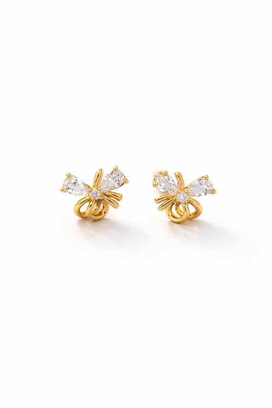 Elegant Bow Crystal Stud Earrings