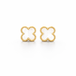 Obsidian Clover Luxury Studs Earrings