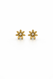 Golden Floral Stud Earrings