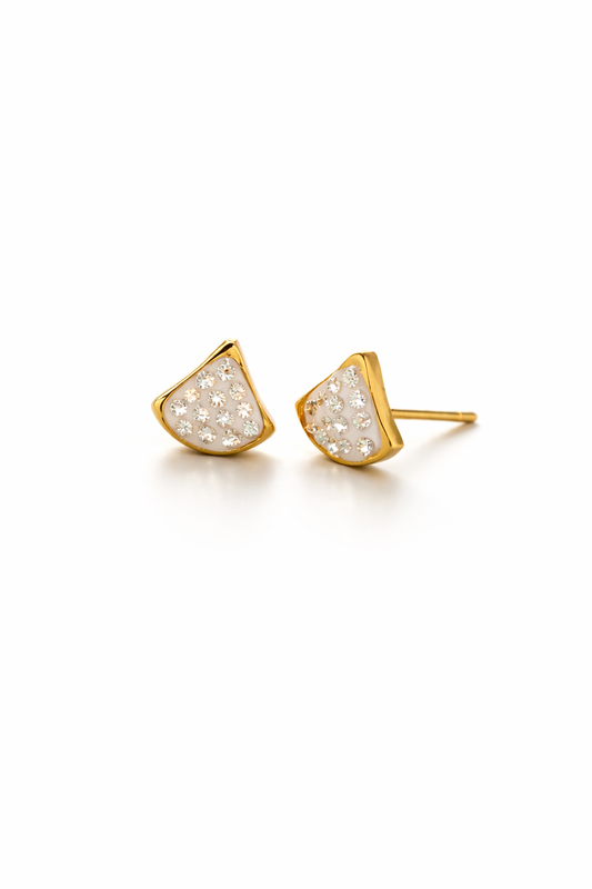 Elegant Teardrop Stud Earrings with Stones