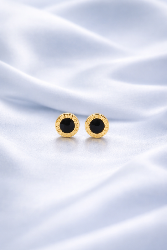 Royal Black Stud Earrings