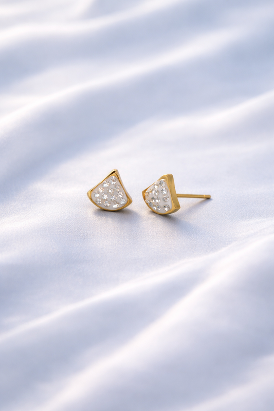 Elegant Teardrop Stud Earrings with Stones