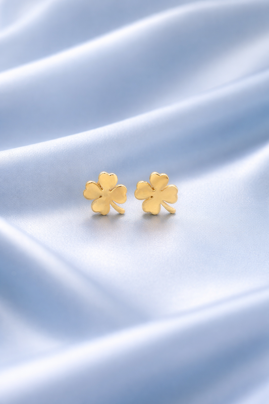 Gold Four Leaf Clover Earrings