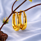 Sleek Oval Gold Hoop Earrings