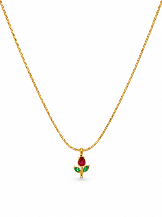 Tulip Anti Tarnish Pendant Necklace
