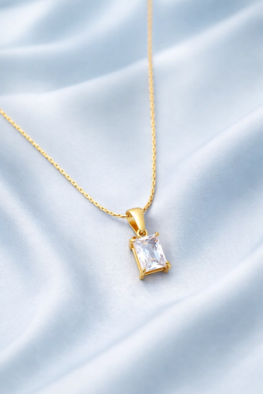 Square Cut Pendant Necklace