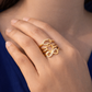Double Heart Infinity Adjustable Ring