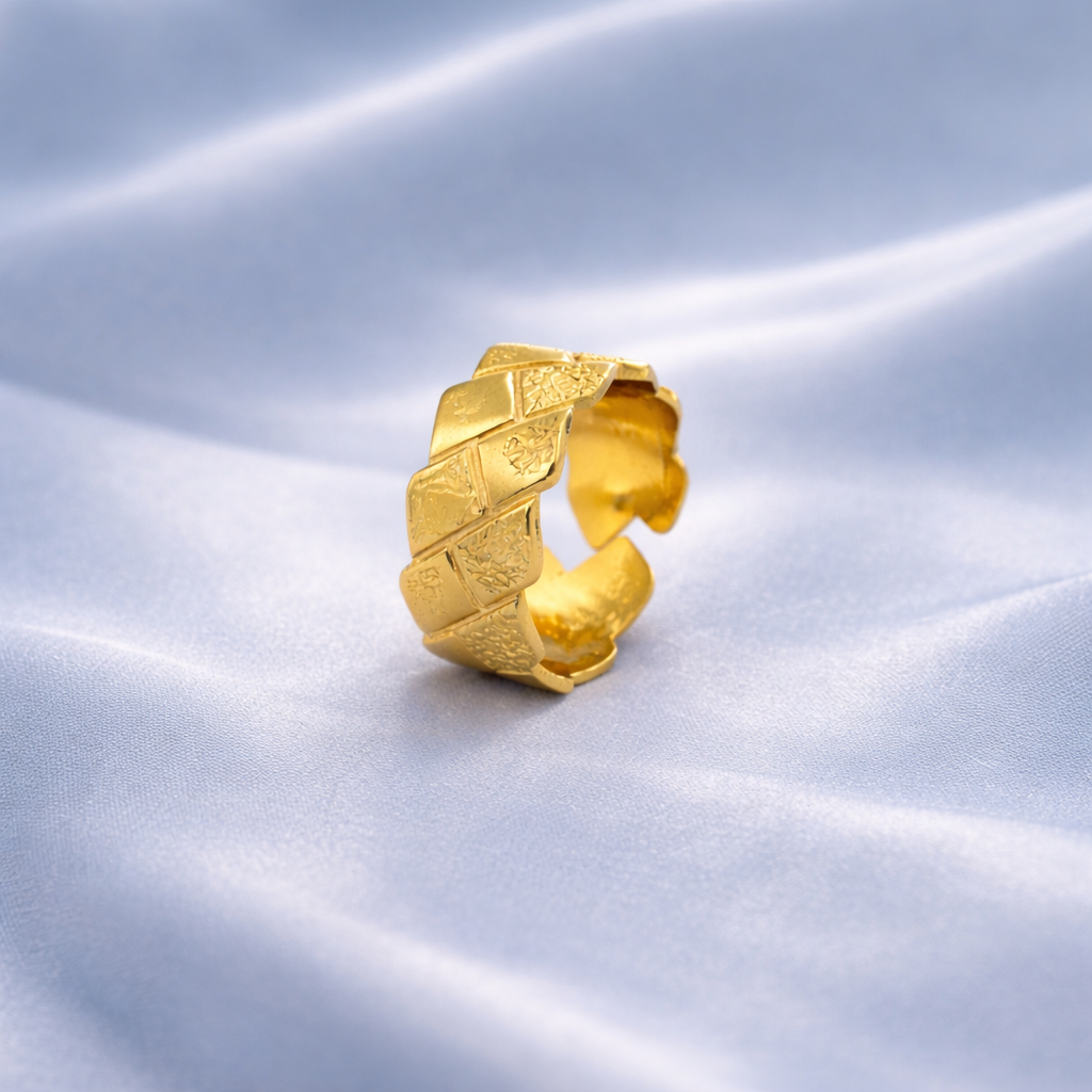 Textured Pattern Adjustable Ring