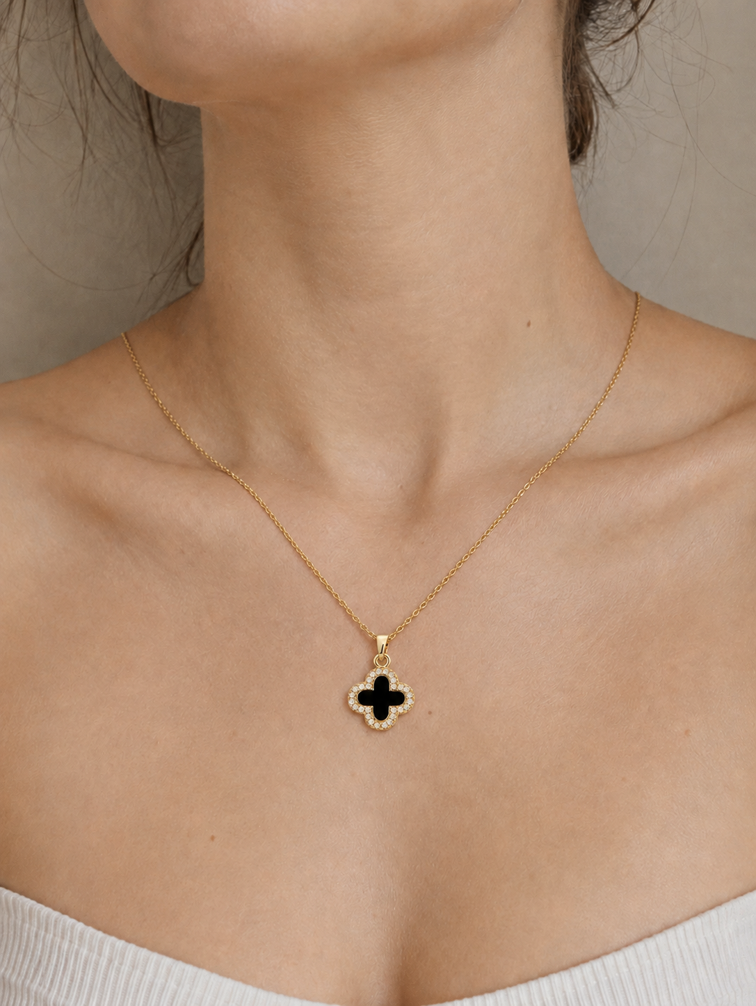 Double Side Clover Gold Necklace