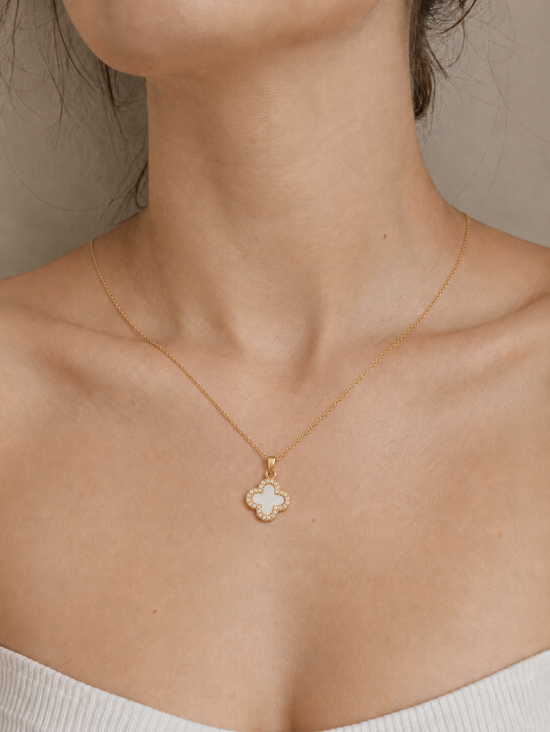 Double Side Clover Gold Necklace