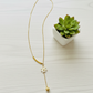 Floral Bar Drop Gold Necklace