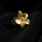 Elegant Floral Gold Adjustable Ring