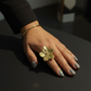 Elegant Floral Gold Adjustable Ring