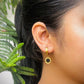 Black Onyx Disc Hoop Earrings