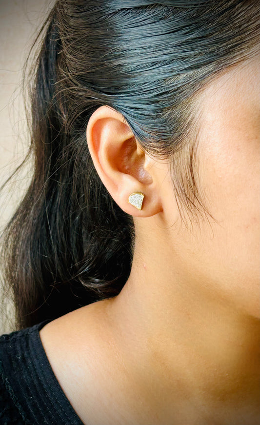 Elegant Teardrop Stud Earrings with Stones